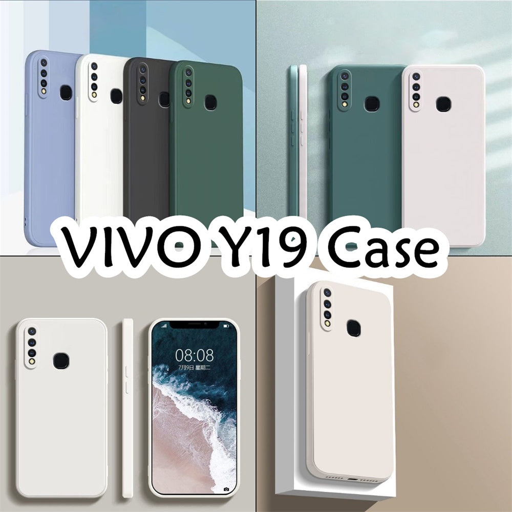 For VIVO Y19 2019 Cover Drop and wear resistant Silicone Full Case Classic Simple Solid Color Phone Case Cover