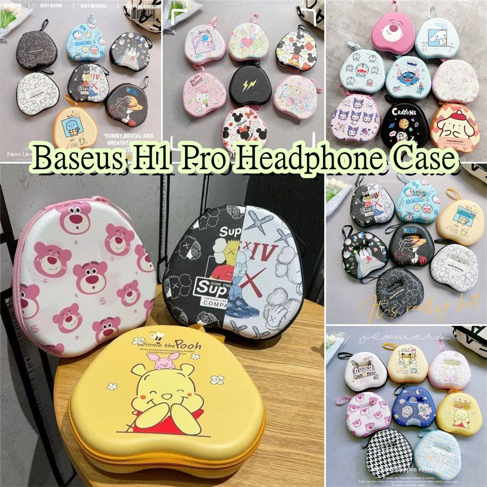For Baseus H1 Pro Headphone Case Cartoon Creative Patterns Headset Earpads Storage Bag Casing Box