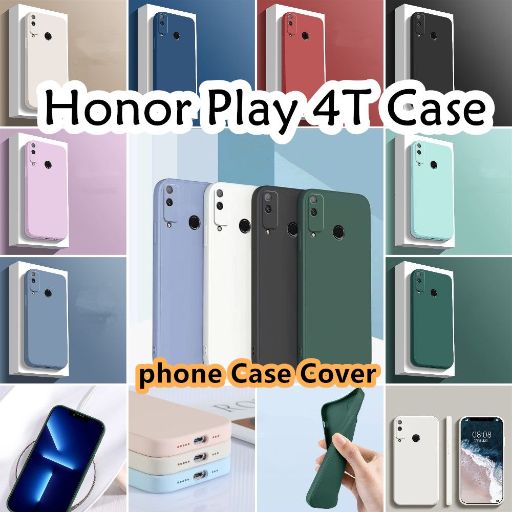 For Honor Play 4T Cover Drop and wear resistant Silicone Full Case Classic Simple Solid Color Phone Case Cover
