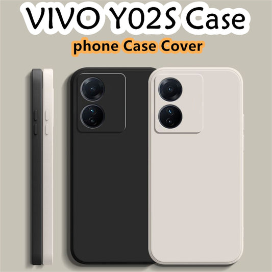 For VIVO Y02S Cover Drop and wear resistant Silicone Full Case Classic Simple Solid Color Phone Case Cover
