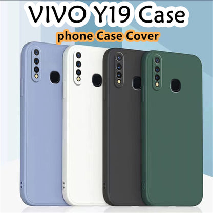 For VIVO Y19 2019 Cover Drop and wear resistant Silicone Full Case Classic Simple Solid Color Phone Case Cover