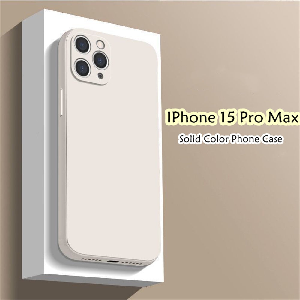 For IPhone 15 Pro Max Cover Drop and wear resistant Silicone Full Case Classic Simple Solid Color Phone Case Cover