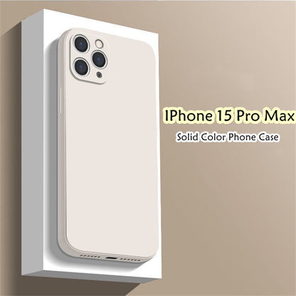 For IPhone 15 Pro Max Cover Drop and wear resistant Silicone Full Case Classic Simple Solid Color Phone Case Cover