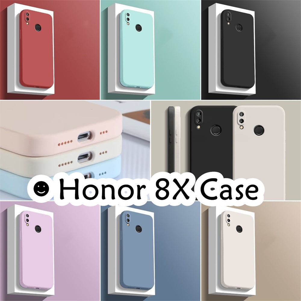 For Honor 8X Cover Drop and wear resistant Silicone Full Case Classic Simple Solid Color Phone Case Cover
