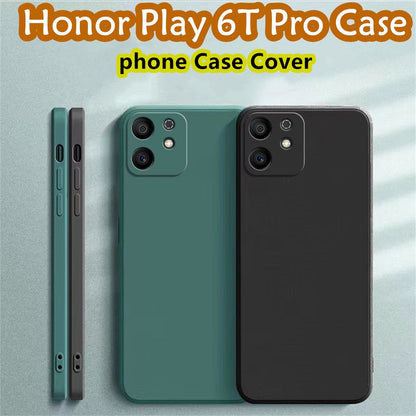 For Honor Play 6T Pro Cover Drop and wear resistant Silicone Full Case Classic Simple Solid Color Phone Case Cover