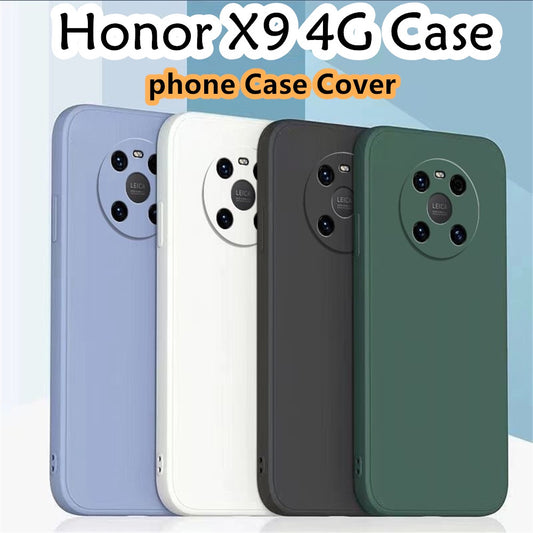 For Honor X9 4G Cover Drop and wear resistant Silicone Full Case Classic Simple Solid Color Phone Case Cover