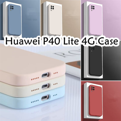 For Huawei P40 Lite 4G Cover Drop and wear resistant Silicone Full Case Classic Simple Solid Color Phone Case Cover