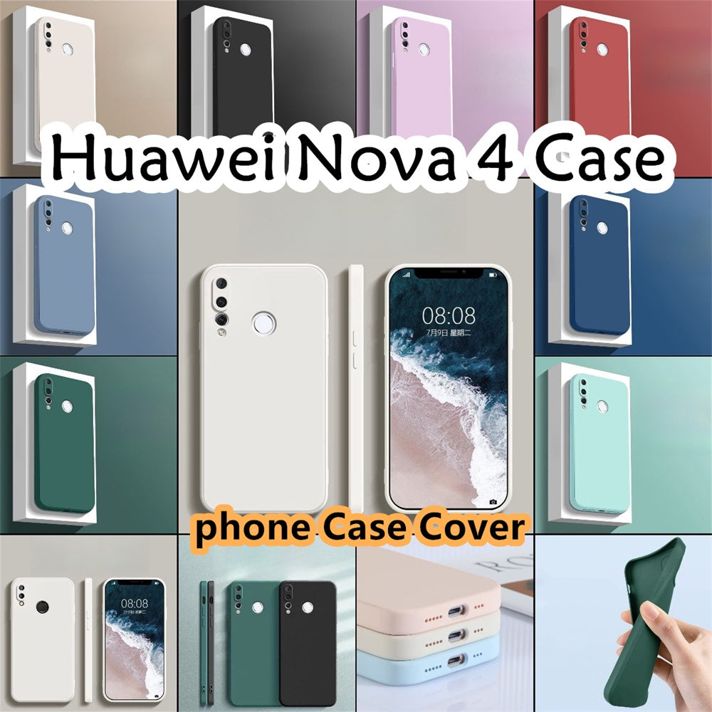 For Huawei Nova 4 Cover Drop and wear resistant Silicone Full Case Classic Simple Solid Color Phone Case Cover