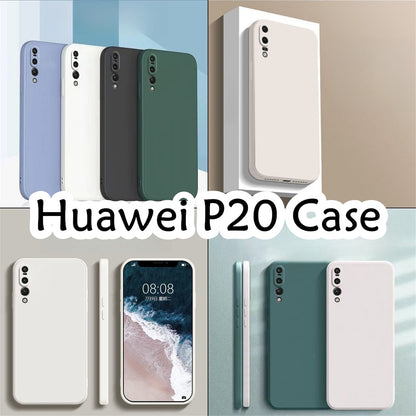 For Huawei P20 Cover Drop and wear resistant Silicone Full Case Classic Simple Solid Color Phone Case Cover