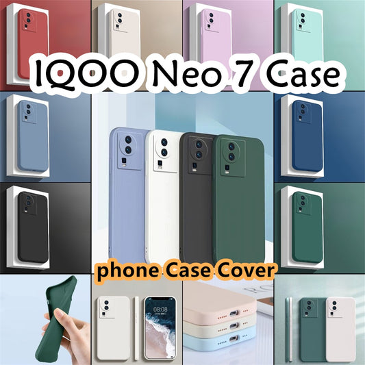For IQOO Neo 7 Cover Drop and wear resistant Silicone Full Case Classic Simple Solid Color Phone Case Cover