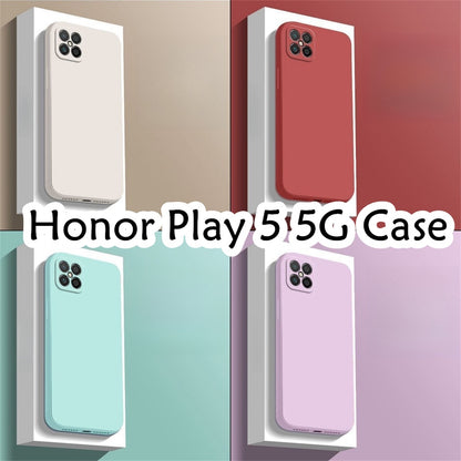 For Honor Play 5 5G Cover Drop and wear resistant Silicone Full Case Classic Simple Solid Color Phone Case Cover