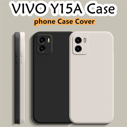 For VIVO Y15A Cover Drop and wear resistant Silicone Full Case Classic Simple Solid Color Phone Case Cover
