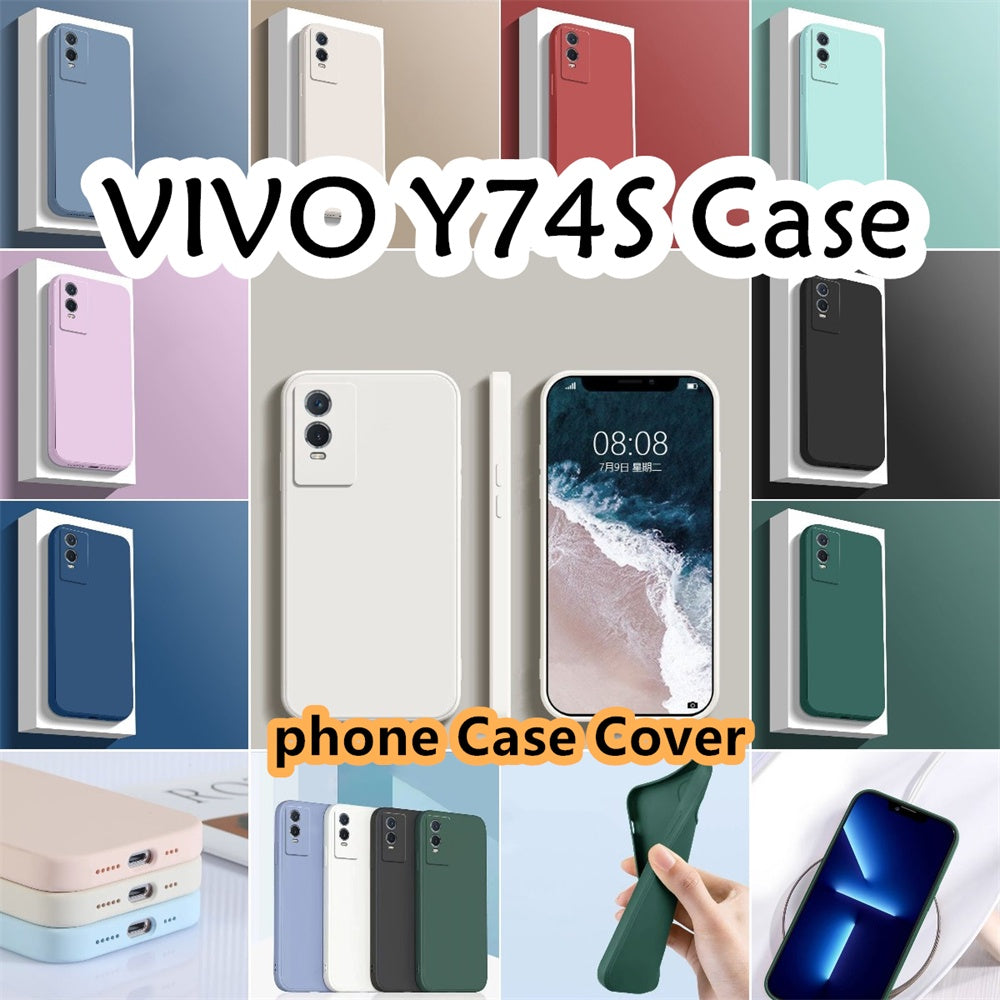 For VIVO Y74S Cover Drop and wear resistant Silicone Full Case Classic Simple Solid Color Phone Case Cover