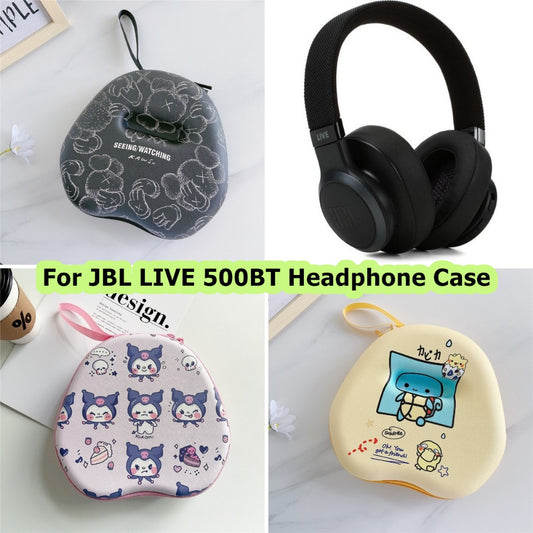 For JBL LIVE 500BT Headphone Case Cartoon Creative Patterns Headset Earpads Storage Bag Casing Box