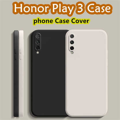 For Honor Play 3 Cover Drop and wear resistant Silicone Full Case Classic Simple Solid Color Phone Case Cover
