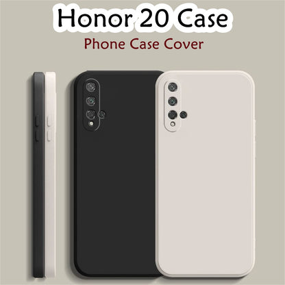 For Honor 20 Cover Drop and wear resistant Silicone Full Case Classic Simple Solid Color Phone Case Cover