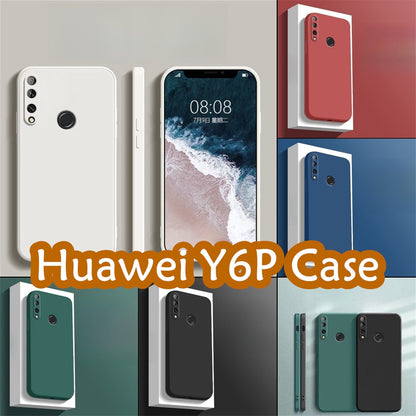 For Huawei Y6P Cover Drop and wear resistant Silicone Full Case Classic Simple Solid Color Phone Case Cover