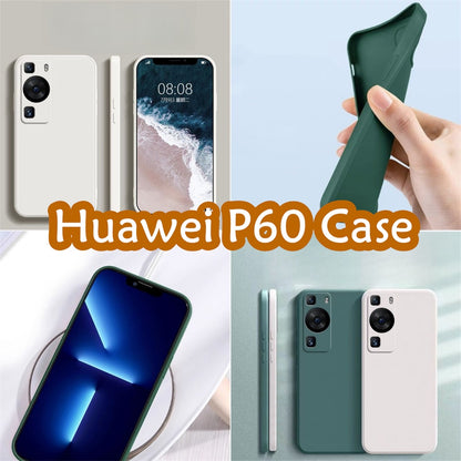 For Huawei P60 Cover Drop and wear resistant Silicone Full Case Classic Simple Solid Color Phone Case Cover