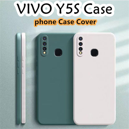 For VIVO Y5S Cover Drop and wear resistant Silicone Full Case Classic Simple Solid Color Phone Case Cover