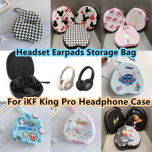 For IKF King Pro Headphone Case Cartoon Creative Patterns Headset Earpads Storage Bag Casing Box