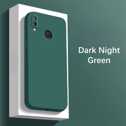 For Huawei Y7 Prime 2019 Cover Drop and wear resistant Silicone Full Case Classic Simple Solid Color Phone Case Cover