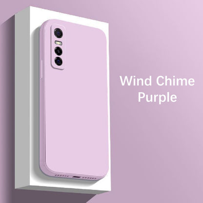 For VIVO S7E Cover Drop and wear resistant Silicone Full Case Classic Simple Solid Color Phone Case Cover