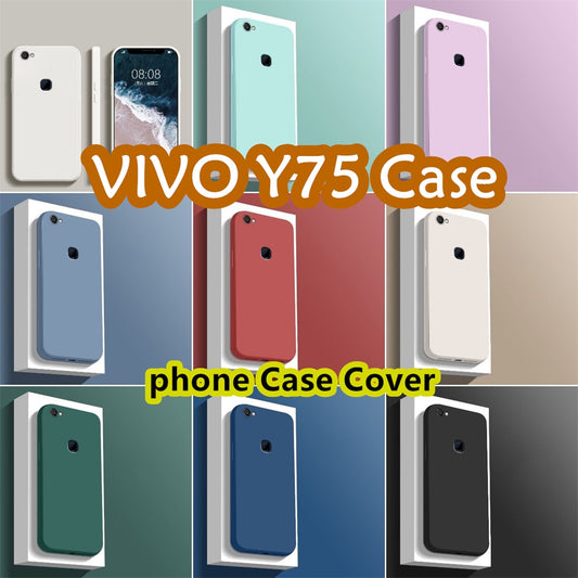 For VIVO Y75 Cover Drop and wear resistant Silicone Full Case Classic Simple Solid Color Phone Case Cover