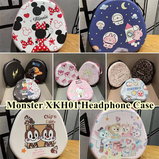 For Monster XKH01 Headphone Case Cartoon Creative Patterns Headset Earpads Storage Bag Casing Box