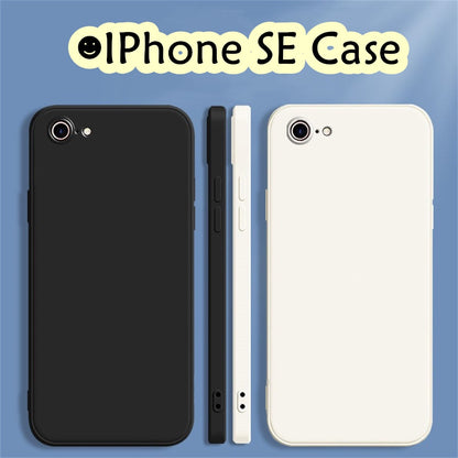 For IPhone SE Cover Drop and wear resistant Silicone Full Case Classic Simple Solid Color Phone Case Cover
