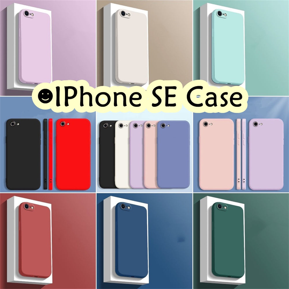 For IPhone SE Cover Drop and wear resistant Silicone Full Case Classic Simple Solid Color Phone Case Cover