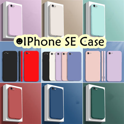 For IPhone SE Cover Drop and wear resistant Silicone Full Case Classic Simple Solid Color Phone Case Cover