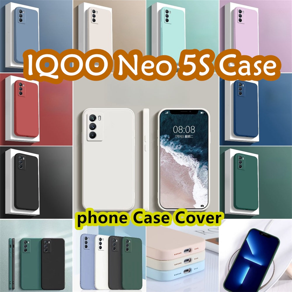 For IQOO Neo 5S Cover Drop and wear resistant Silicone Full Case Classic Simple Solid Color Phone Case Cover