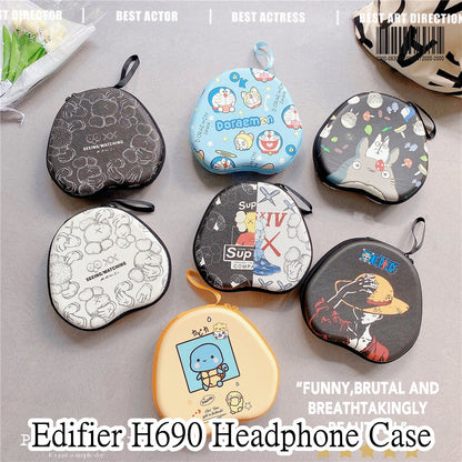 For Edifier H690 Headphone Case Cartoon Creative Patterns Headset Earpads Storage Bag Casing Box