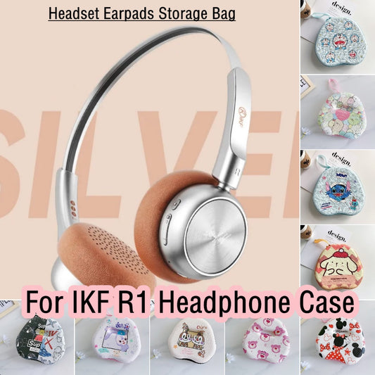 For IKF R1 Headphone Case Cartoon Creative Patterns Headset Earpads Storage Bag Casing Box