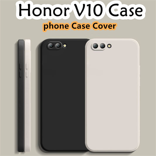 For Honor V10 Cover Drop and wear resistant Silicone Full Case Classic Simple Solid Color Phone Case Cover