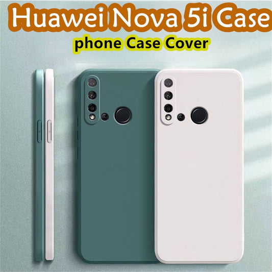For Huawei Nova 5i Cover Drop and wear resistant Silicone Full Case Classic Simple Solid Color Phone Case Cover