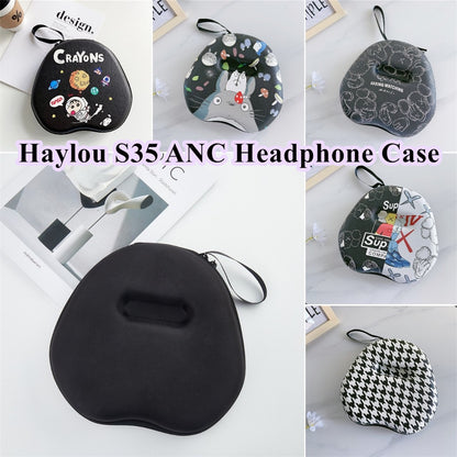 For Haylou S35 ANC Headphone Case Cartoon Creative Patterns Headset Earpads Storage Bag Casing Box