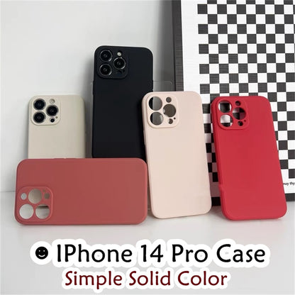 For IPhone 14 Pro Cover Drop and wear resistant Silicone Full Case Classic Simple Solid Color Phone Case Cover