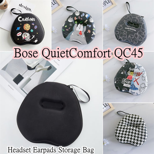 For Bose QuietComfort QC45 Headphone Case Cartoon Creative Patterns Headset Earpads Storage Bag Casing Box