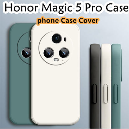 For Honor Magic 5 Pro Cover Drop and wear resistant Silicone Full Case Classic Simple Solid Color Phone Case Cover