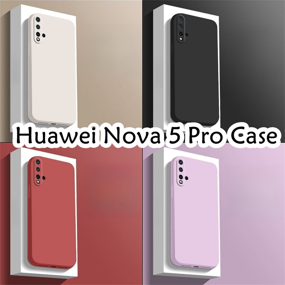 For Huawei Nova 5 Pro Cover Drop and wear resistant Silicone Full Case Classic Simple Solid Color Phone Case Cover