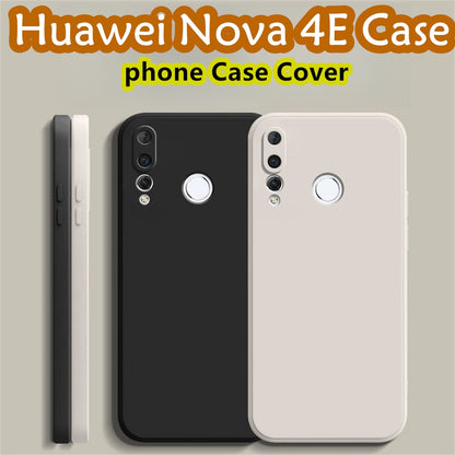 For Huawei Nova 4E Cover Drop and wear resistant Silicone Full Case Classic Simple Solid Color Phone Case Cover