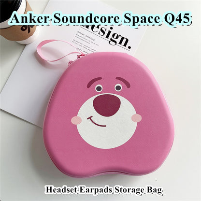 For Anker Soundcore Space Q45 Headphone Case Cartoon Creative Patterns Headset Earpads Storage Bag Casing Box