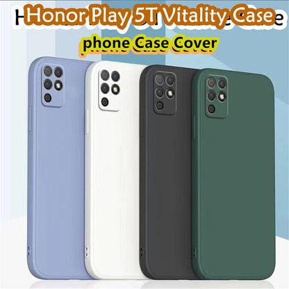 For Honor Play 5T Vitality Cover Drop and wear resistant Silicone Full Case Classic Simple Solid Color Phone Case Cover