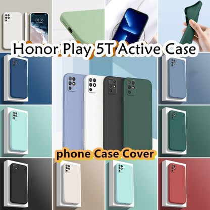 For Honor Play 5T Active Cover Drop and wear resistant Silicone Full Case Classic Simple Solid Color Phone Case Cover