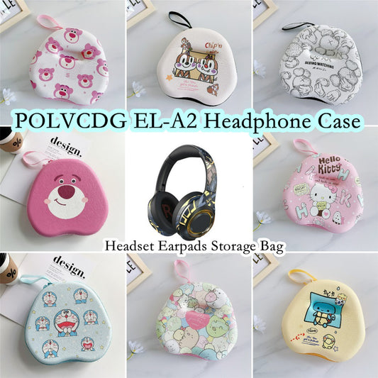 For POLVCDG EL-A2 Headphone Case Cartoon Creative Patterns Headset Earpads Storage Bag Casing Box