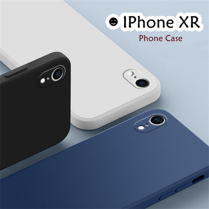 For IPhone XR Cover Drop and wear resistant Silicone Full Case Classic Simple Solid Color Phone Case Cover