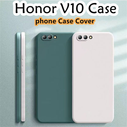 For Honor V10 Cover Drop and wear resistant Silicone Full Case Classic Simple Solid Color Phone Case Cover