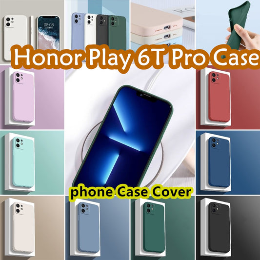 For Honor Play 6T Pro Cover Drop and wear resistant Silicone Full Case Classic Simple Solid Color Phone Case Cover
