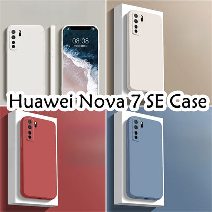 For Huawei Nova 7 SE Cover Drop and wear resistant Silicone Full Case Classic Simple Solid Color Phone Case Cover